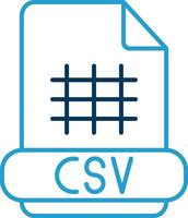 csv línea azul dos color icono vector