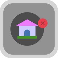 No House Flat Round Corner Icon vector