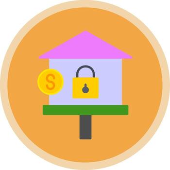 Eviction Flat Multi Circle Icon vector