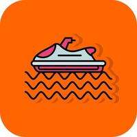 Parasailing Filled Orange background Icon vector