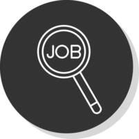 Job Search Line Grey Circle Icon vector