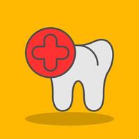 Dental Filled Shadow Icon vector