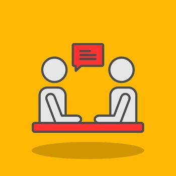 Interview Filled Shadow Icon vector