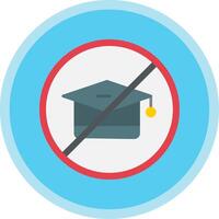 No Education Flat Multi Circle Icon vector