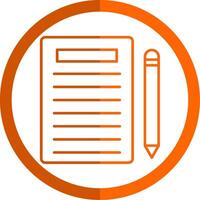 Notes Line Orange Circle Icon vector