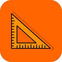 Square Ruler Filled Orange background Icon vector