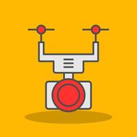 Camera Drone Filled Shadow Icon vector