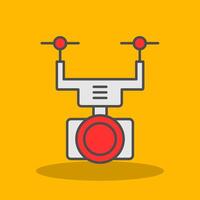 Camera Drone Filled Shadow Icon vector