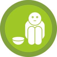 Hunger Glyph Multi Circle Icon vector