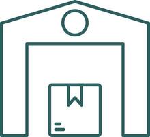 Warehouse Line Gradient Round Corner Icon vector