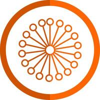 Mimosa Line Orange Circle Icon vector