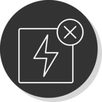 No Electricity Line Grey Circle Icon vector