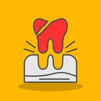 tooth Extraction Filled Shadow Icon vector