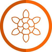 Daffodil Line Orange Circle Icon vector