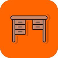 Office Desk Filled Orange background Icon vector