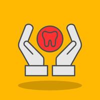 Dental Care Filled Shadow Icon vector