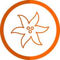 campanilla línea naranja circulo icono vector