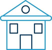 Home Line Blue Two Color Icon vector