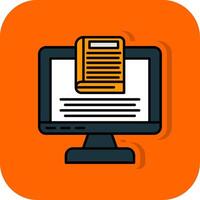 Nota libro lleno naranja antecedentes icono vector