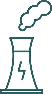 Pollution Line Gradient Round Corner Icon