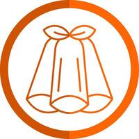 Pea Line Orange Circle Icon vector
