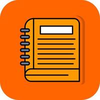 Notebook Filled Orange background Icon vector