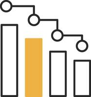 Bar Chart Skined Filled Icon vector