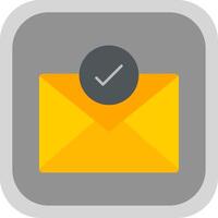 Mail Flat Round Corner Icon vector