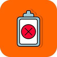 Wrong Filled Orange background Icon vector