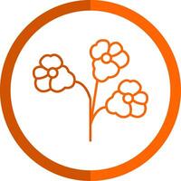 Dogbane Line Orange Circle Icon vector