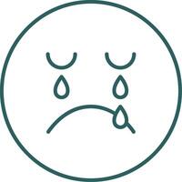 Crying Line Gradient Round Corner Icon vector