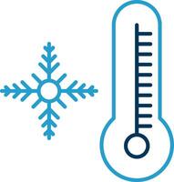 Snowflake Line Blue Two Color Icon vector