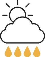 Morning,Rain Skined Filled Icon vector