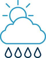 Morning,Rain Line Blue Two Color Icon vector