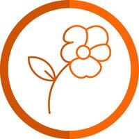 Mallow Line Orange Circle Icon vector