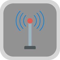 Antenna Flat Round Corner Icon vector