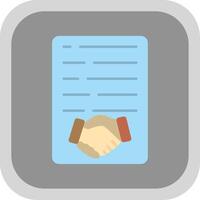 Handshake Flat Round Corner Icon vector