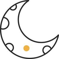 Half Moon Skined Filled Icon vector