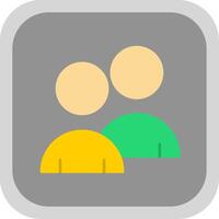Team Flat Round Corner Icon vector