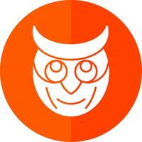 Owl Glyph Red Circle Icon vector