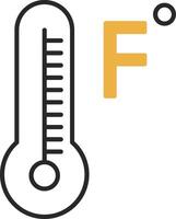 Fahrenheit Degrees Skined Filled Icon vector