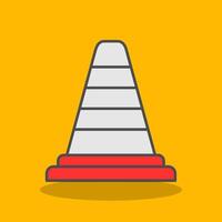 Traffic Cone Filled Shadow Icon vector
