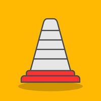 Traffic Cone Filled Shadow Icon vector