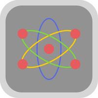 Atom Flat Round Corner Icon vector