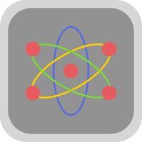 Atom Flat Round Corner Icon vector