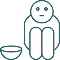 Hunger Line Gradient Round Corner Icon vector