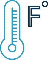 Fahrenheit Degrees Line Blue Two Color Icon vector