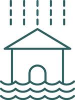 Flood Line Gradient Round Corner Icon vector