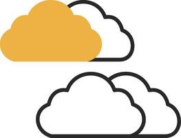 Cloudy Skined Filled Icon vector
