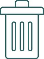 Trash Line Gradient Round Corner Icon vector